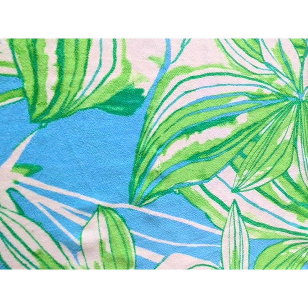 Ruby Rd Womens XL Sleeveless Blue Tropical Leaf Print Blouse Keyhole Crochet - Picture 12 of 16